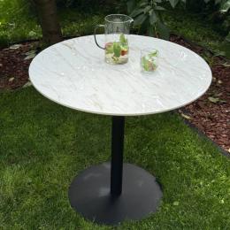 Round Ceramic Coffee Table – White Marble