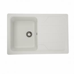 Granite sink for the kitchen Platinum 7850 VERONA matte Snow White