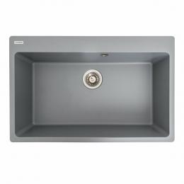 Granite Kitchen Sink Platinum 7850 BOGEMA, Grey Metallic, Matte