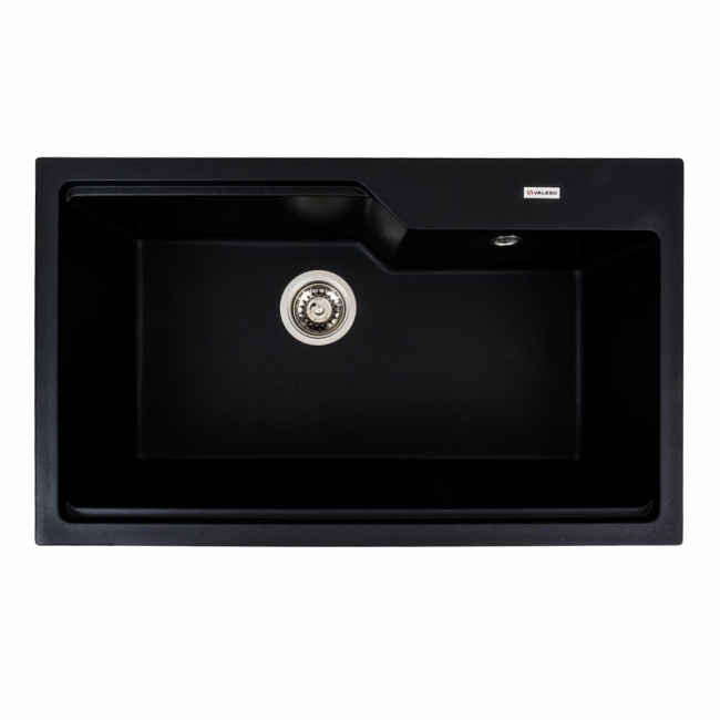 Granite Kitchen Sink VALESO 7545 NIKA Black Metallic