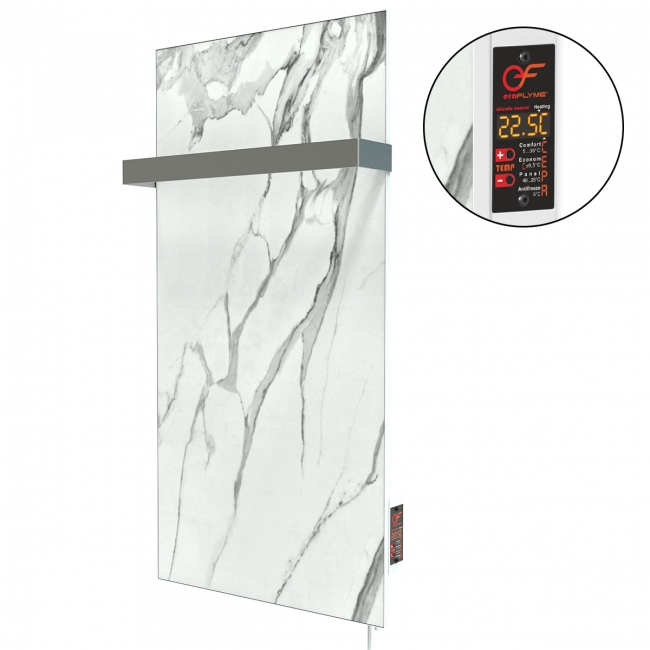 Керамічна панель рушникосушка FLYME 400ТW(1) білий камінь