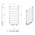Black towel rail EF Alfa 800 L