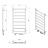 Black towel rail EF Alfa 800 R