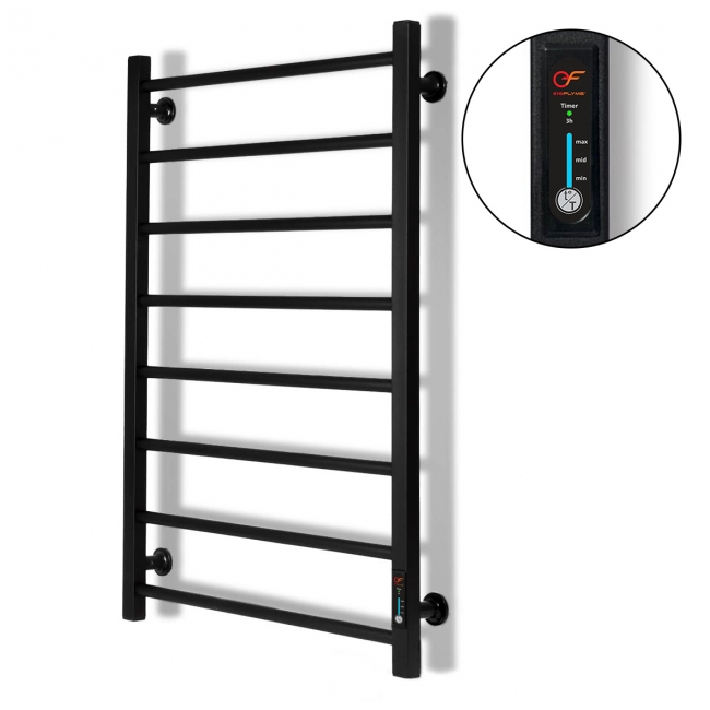 Black towel rail EF Alfa 800 R
