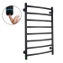 Black heated towel rail EF Classic 8 L with touch control