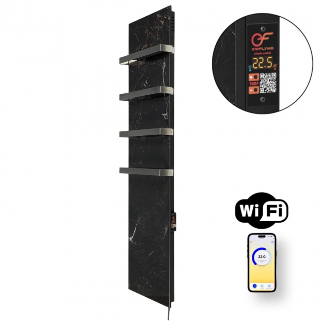Керамічна панель рушникосушка з Wi-Fi FLYME 700TB темний камінь (4) - на 14 м²