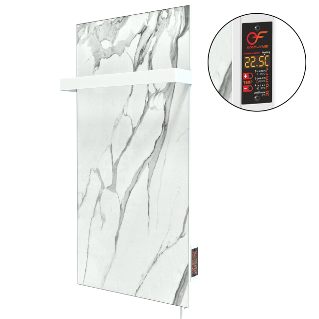 Керамічна панель рушникосушка FLYME 400ТW(1) білий камінь (Б)
