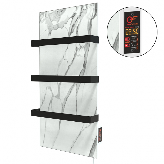 Керамічна панель рушникосушка FLYME 400ТW(3) білий камінь (Ч)